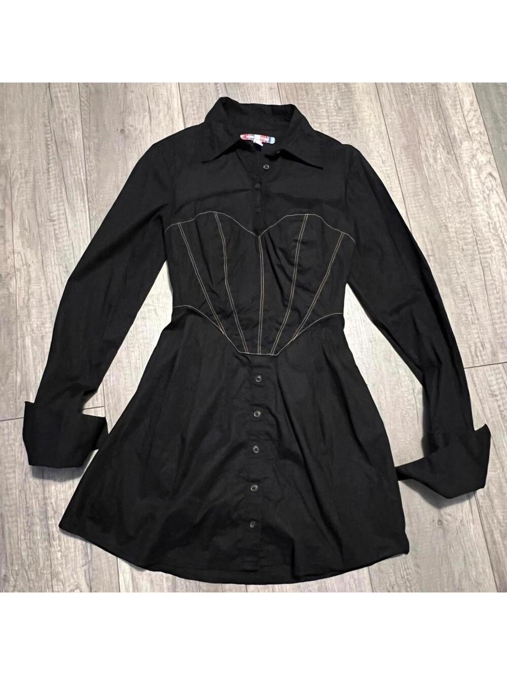 Urban Outfitters Coastal Cowgirl Shirt Dress with Corset Detail,  Small